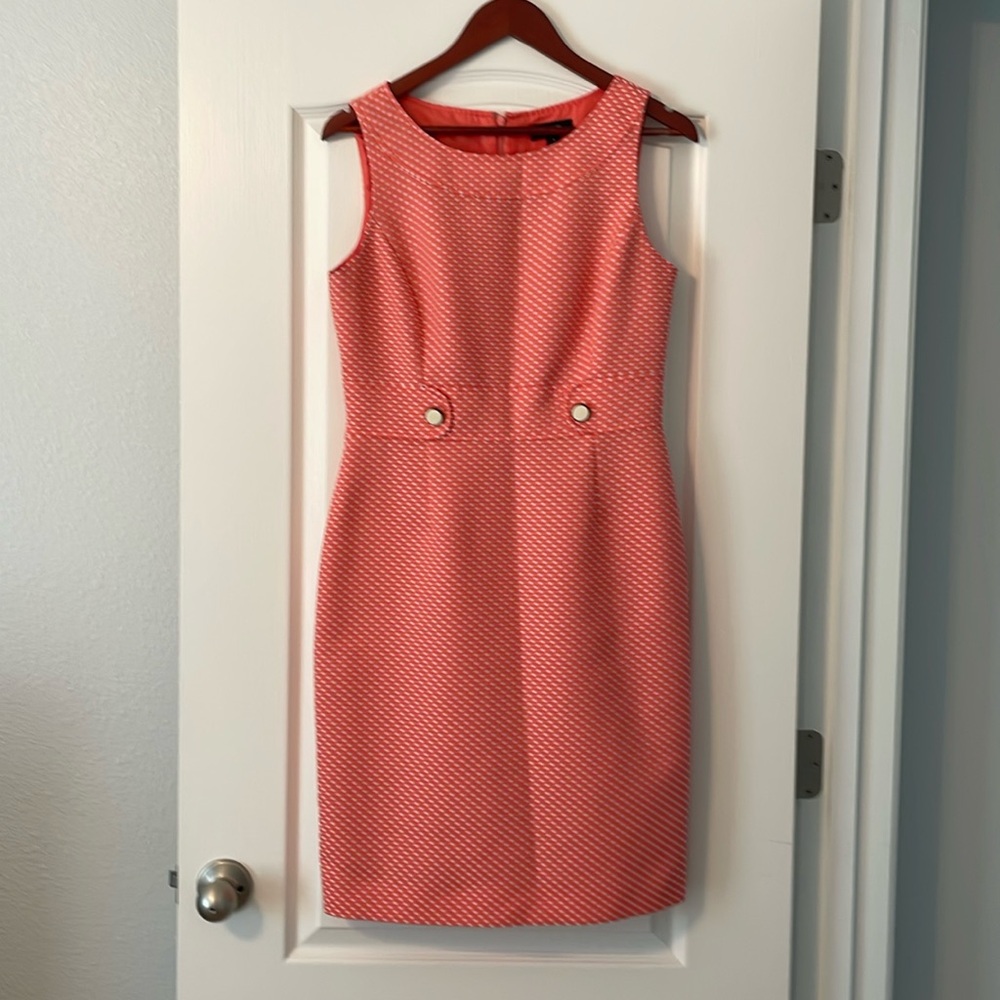 Peach & White Tahari Dress